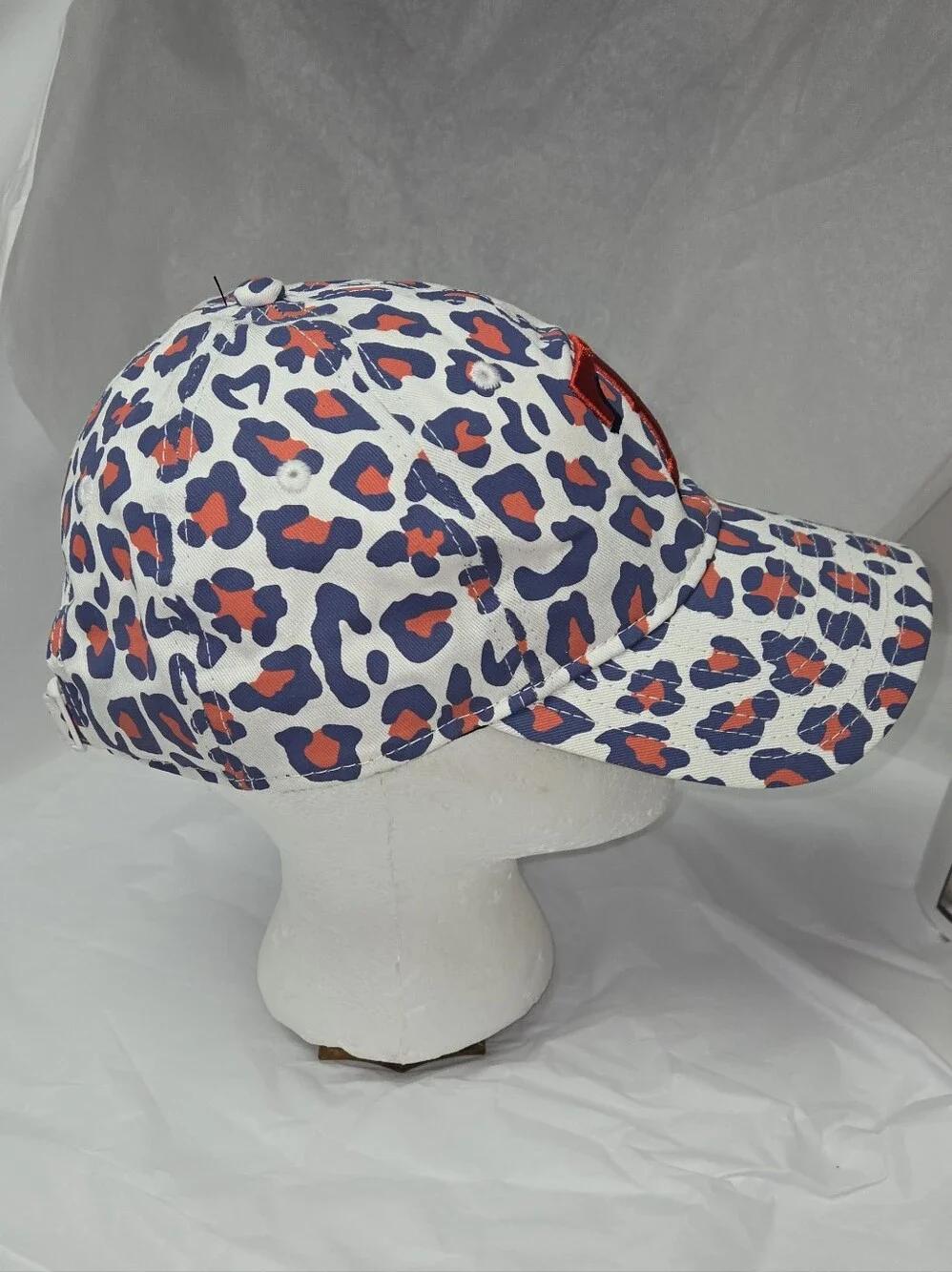 New Era Texas Rangers White Leopard Print Cap with Red & Blue Accents